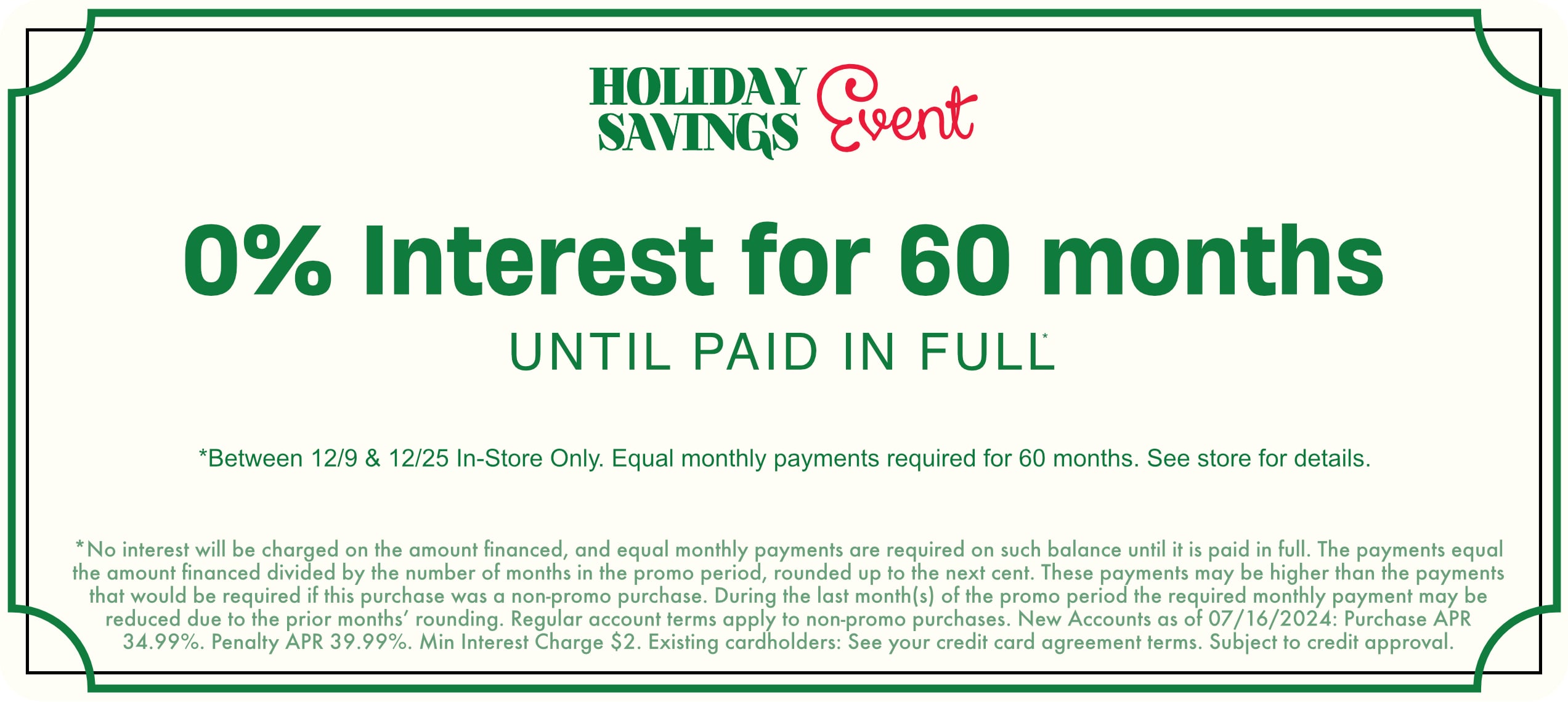 Special Financing on Furniture & Mattresses