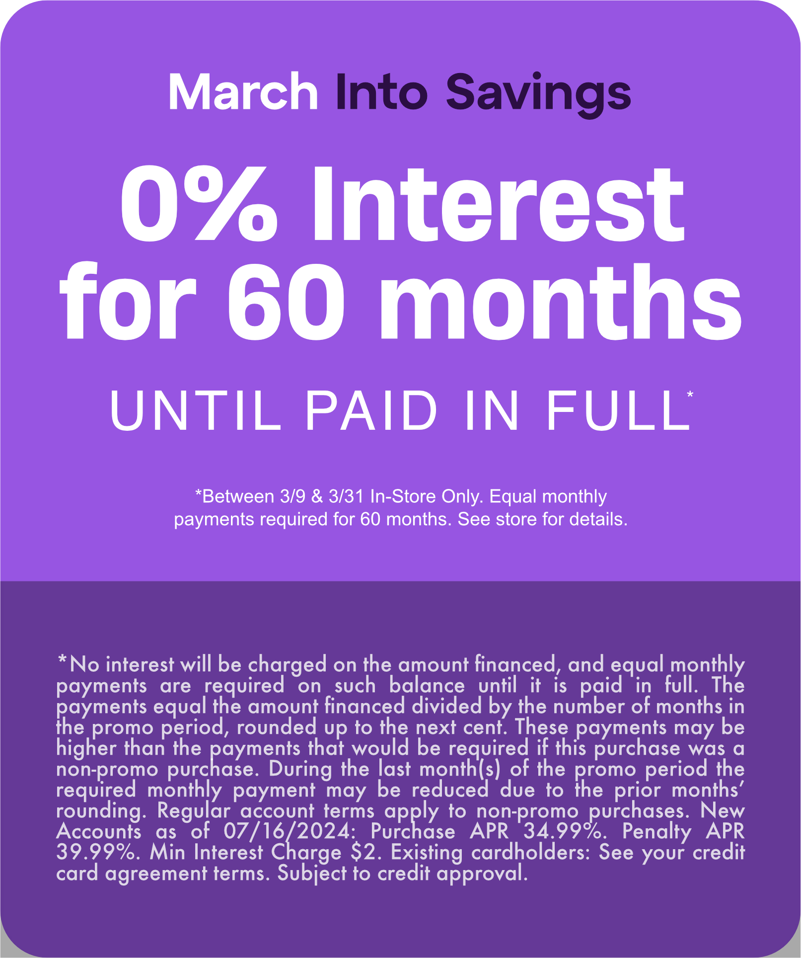 Special Financing on Furniture & Mattresses